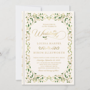 Invitation Vintage bibliothèque livre histoire Fairy Tale Mar