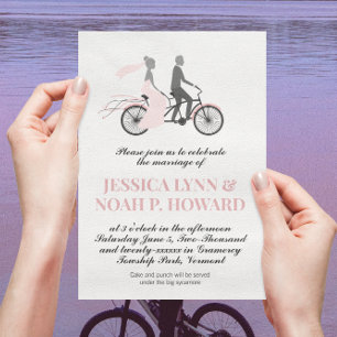 Invitation Vintage Bicycle Cottagecore Pink or choose color