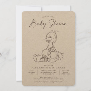 Invitation vintage Big Bird Baby shower