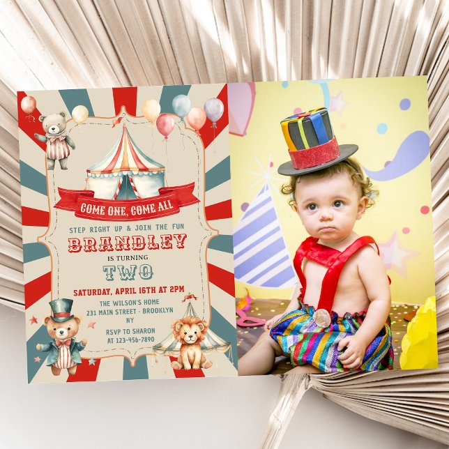 Invitation Vintage Big Top Carnival Cirque Carnaval (Créateur téléchargé)