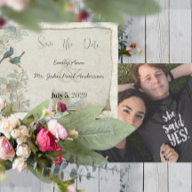 Vintage Birds Turquoise Bleu Damas Frontières Mari