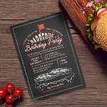 Invitation Vintage Black Chalkboard Hamburger BBQ Anniversair<br><div class="desc">Faites monter votre grill et invitation vos invités à une soirée barbecue jardin avec notre invitation unique à l'anniversaire de barbecue art chalkboard de style vintage. Le design comprend notre propre hamburger dessiné à la main et des tableaux de bord typographiques. "Barbeque Birthday Party" est conçu de façon unique pour...</div>