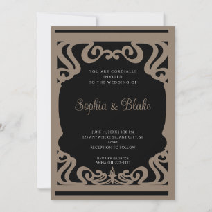 Invitation Vintage Black et Sepia Elaborer Art Déco Mariage