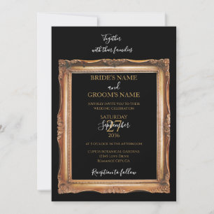 Invitation Vintage Black & Gold Mariage