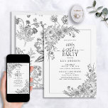Invitation Vintage Black White Floral Line Art 60e anniversai<br><div class="desc">Fêtez un jalon dans le style avec notre Vintage Black White Floral Line Art 60th Birthday Invitation. De sa calligraphie en lettres à la ligne vintage en noir élégant, cette invitation donne le ton de votre journée spéciale. Avec le motif floral assorti au verso de chaque carte, chacun sait que...</div>