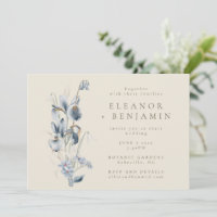 Vintage bleu bleu floral Mariage tout-en-un