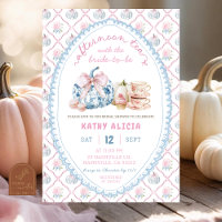 Vintage Blue Bow Toile thé nuptiale douche
