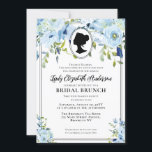 Invitation Vintage Blue Florals Regency Bridal Brunch<br><div class="desc">Moderne Vintage Florals Regency Fête des mariées Société</div>