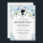 Invitation Vintage Blue Florals Regency Society Baby shower<br><div class="desc">Baby shower moderne Vintage Blue Florals Regency Society</div>