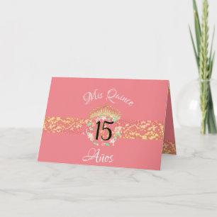 Invitation Vintage Boho Rose Gold Rustique Quinceañera Espagn
