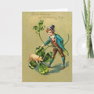 Invitation Vintage Bonne Fortune sur St. Patrick's Day Greeti