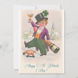Invitation Vintage Bonne St. Patrick's Day Champagne Boy