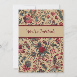 Invitation Vintage Broderie Antique Florale Ameublement