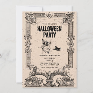 Invitation Vintage Brown à la fête d'Halloween