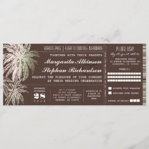 invitation vintage brun de mariage de destination
