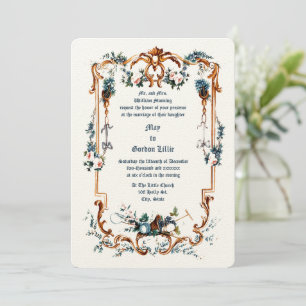 Invitation Vintage cadre floral baroque par Jean-Baptiste Hue