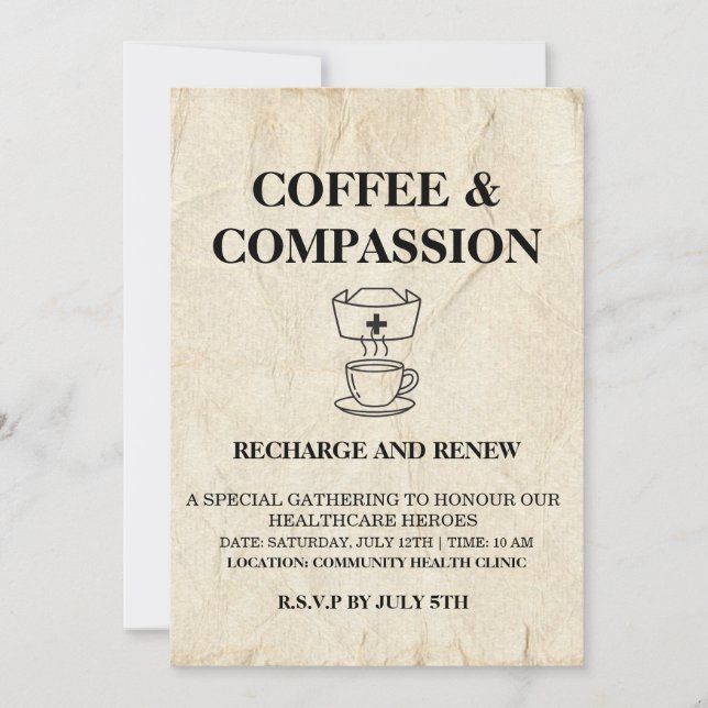 Invitation Vintage | café & compassion (Devant)