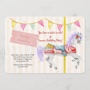 Invitation vintage carrousel à monter