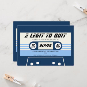 Invitation Vintage cassette garçon deuxième anniversaire