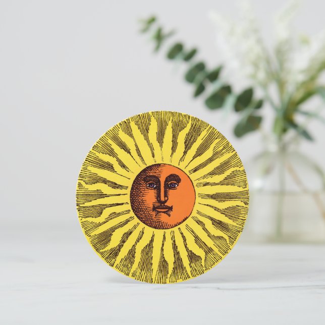 Invitation Vintage Céleste souriant Jardin Soleil BBQ Party (Debout devant)