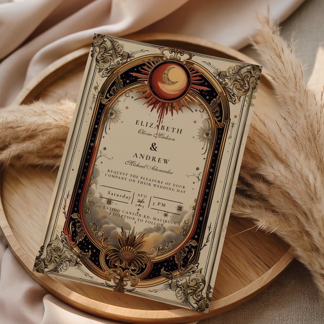 Invitation Vintage Celestial Art Nouveau Wedding (Créateur téléchargé)