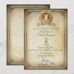 Invitation Vintage Cendrillon Carriage Fête des mariées à cha