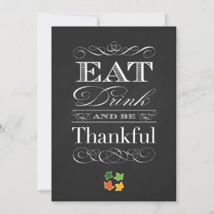 Invitation Vintage Chalkboard Classic Thanksgiving Dîner