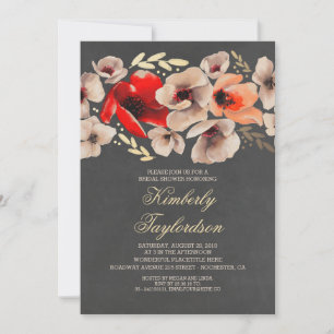 Invitation Vintage Chalkboard Floral Boho Fête des mariées