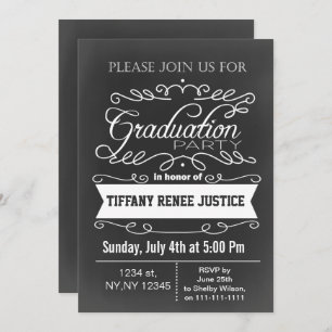 Invitation vintage Chalkboard Graduation Party