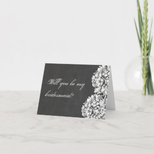 Invitation Vintage Chalkboard Hydrangeas Be My Bridesmaid