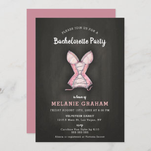 Invitation Vintage Chalkboard Lingerie Bachelorte