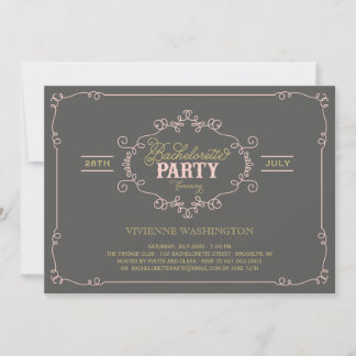 Invitation Vintage Chic Flourish Bachelorette Party Invitatio