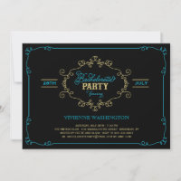 Vintage Chic Flourish Bachelorette Party Invitatio