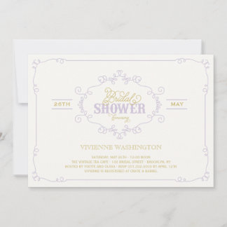 Invitation Vintage Chic Flourish Purple Fête des mariées Invi