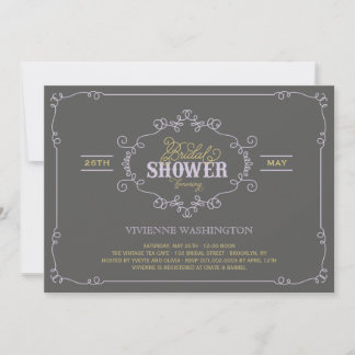 Invitation Vintage Chic Flourve Purple Fête de l'mariée Invit