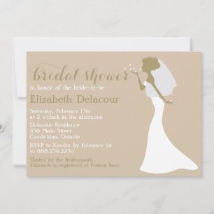 Invitation vintage Chic Mariage Gown Bridal Shower