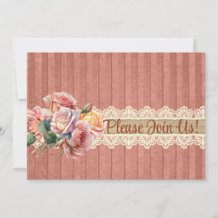 Invitation Vintage Chic Shabby Douche personnalisée