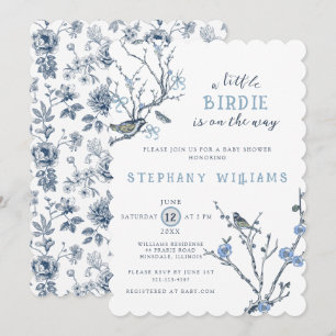 Invitation vintage Chinoiserie Bird Baby shower