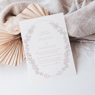 Invitation Vintage Chinoiserie Superbe Mariage de cadre Flora