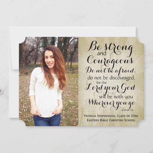 Invitation Vintage Christian Bible Verse Photo Graduation (Devant)