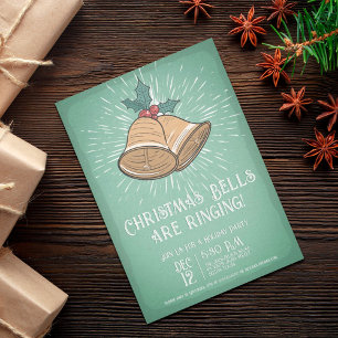 Invitation Vintage Christmas Bells Fête