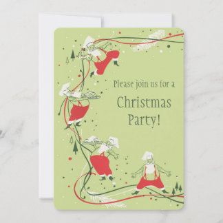 Invitation Vintage Christmas, Chef du Père Noël avec Dîner