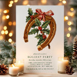 Invitation Vintage Christmas Horseshoe Holly Holiday Party<br><div class="desc">Vintage Christmas Horseshoe Holly Fête Invitation. Ce magnifique design présente un fer à cheval de Noël rétro attaché avec un arc et accentué avec le saint. Personnalisez ce design de vacances personnalisé avec vos propres détails de fête. Parfait pour un dîner de Noël en famille ou pour une fête de...</div>