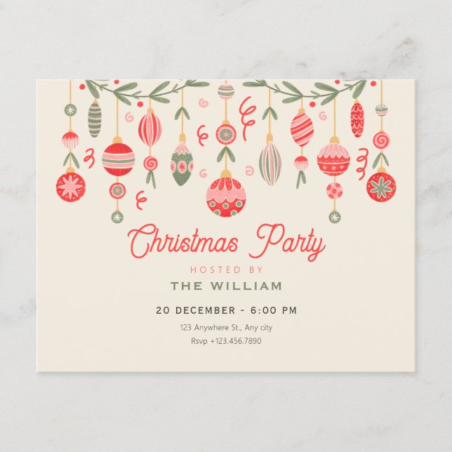 Invitation Vintage christmas ornament (Devant)