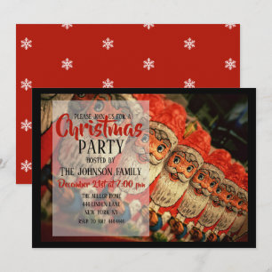 Invitation Vintage Christmas Santa Paper