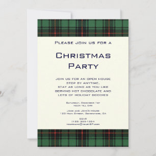 Invitation Vintage Christmas, Tartan, Davidson Motif moderne