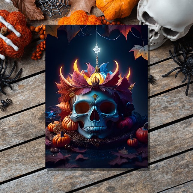 Invitation vintage citrouille gothique et crâne halloween éff (Créateur téléchargé)