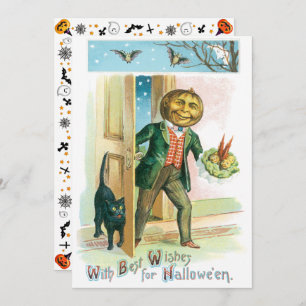 Invitation Vintage Citrouille romantique Halloween