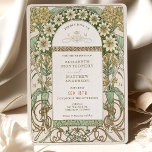 Invitation Vintage Clematis & Primrose Art Nouveau Mariage<br><div class="desc">Cette faire-part de mariage exquise célèbre l'amour avec un esprit Art Nouveau, idéal pour les couples qui apprécient l'élégance vintage et les motifs floraux. L'invitation présente une symphonie de teintes douces, dont le vert sauge, l'ivoire, l'ocre et les notes d'olive, harmonieusement entrelacées avec les détails complexes des clematis et des...</div>