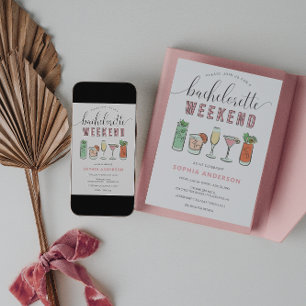 Invitation Vintage Cocktail Bachelorette Party Itinéraire